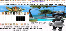 125Dinkified Dinkie Girls Black & White Polka Dot Bikini Set