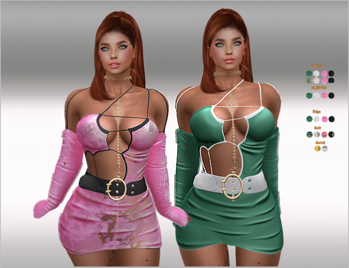 SET Minidress,Sleeves & Belt 22x Pattern+Multicolor5 HUD,LaraX,Legacy,Reborn