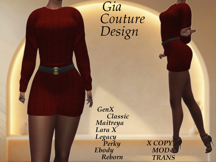 "GCD" Sadie Knit Dress Red