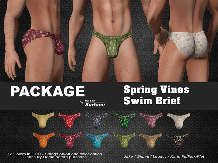 PACKAGE - Swim Brief v2.1 - Spring Vines
