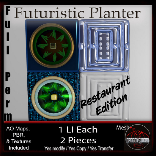 Full Perm Futuristic Planter - Restaurant