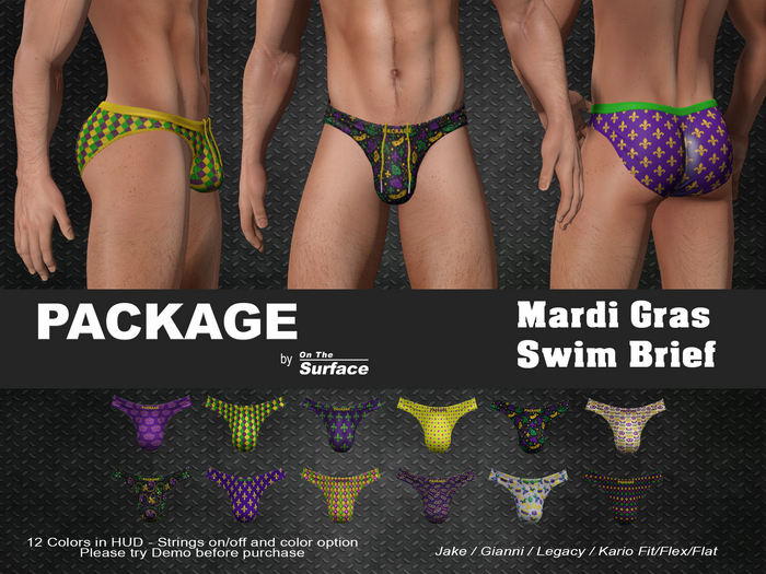 PACKAGE - Swim Brief v2 - Mardi Gras