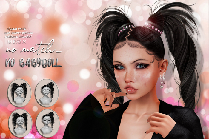 no.match_ ~ NO_BABYDOLL ~ Pack of BLACKS