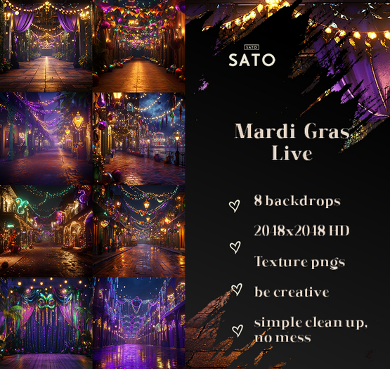 SATO - Mardi Gras Live Backdrops  (UNPACK)