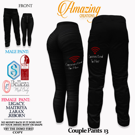 Couple Matching Pants - AmAzInG CrEaTiOnS Couple Matching Pants 13
