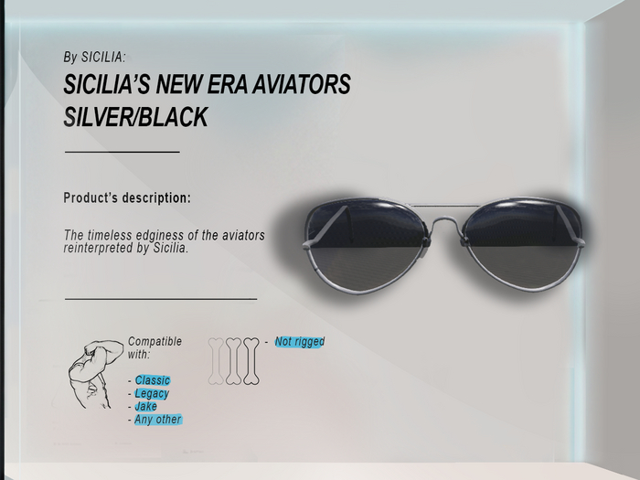 SICILIA'S NEW ERA AVIATORS silver/black