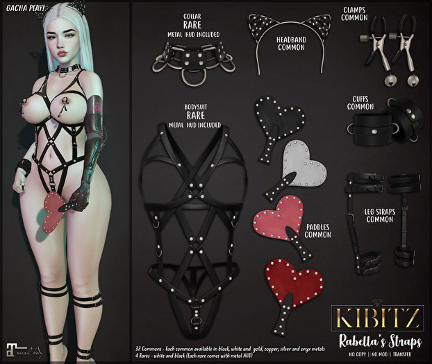 Kibitz - Rabella's clamps - M - gold - white