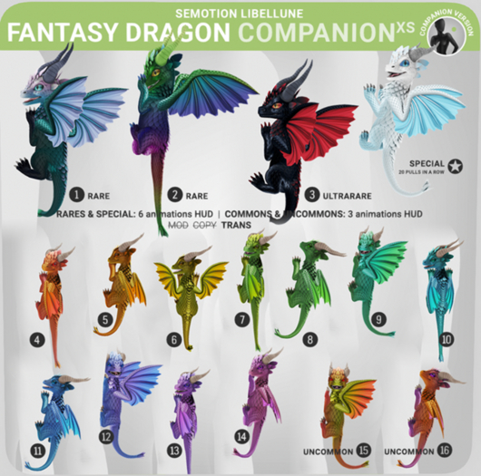 SEmotion Libellune Fantasy Dragon XS Companion COMMON 09