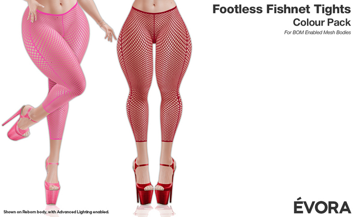 EVORA - Footless Fishnet Tights (Fatpack)