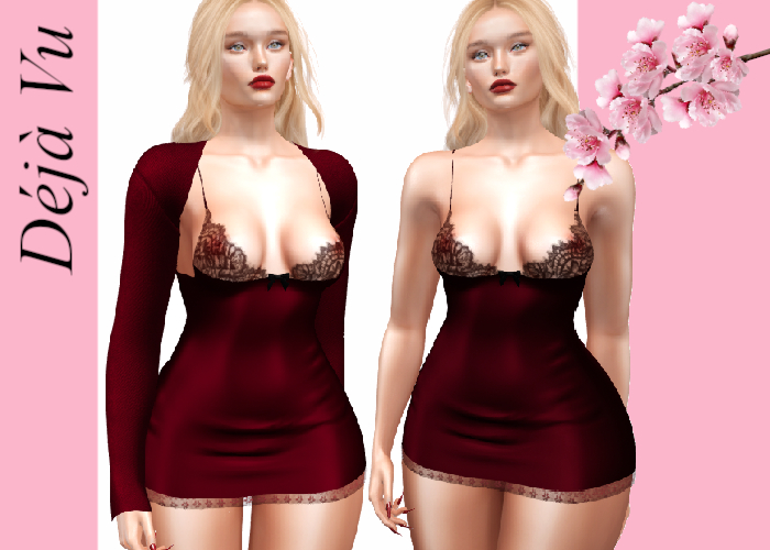 Deja Vu - Ember - Lingerie Set - RED