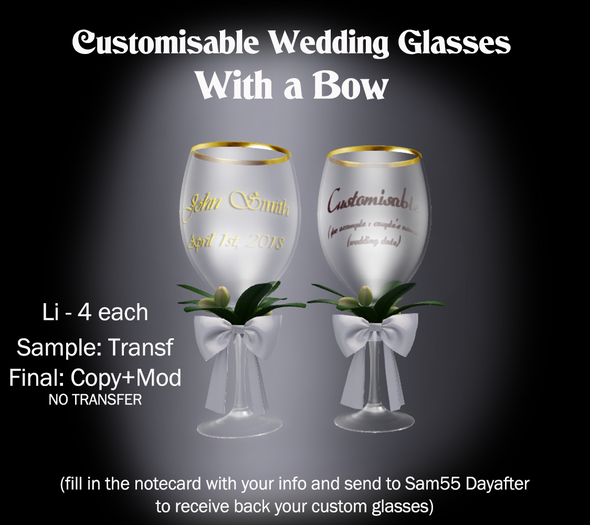 S55 Customisable wedding glasses BOXED
