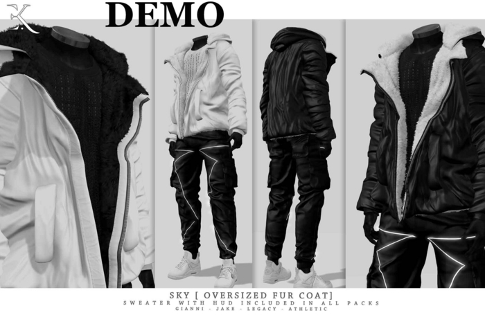E.K - Sky - Oversized Fur Coat - DEMO {ADD - ME }