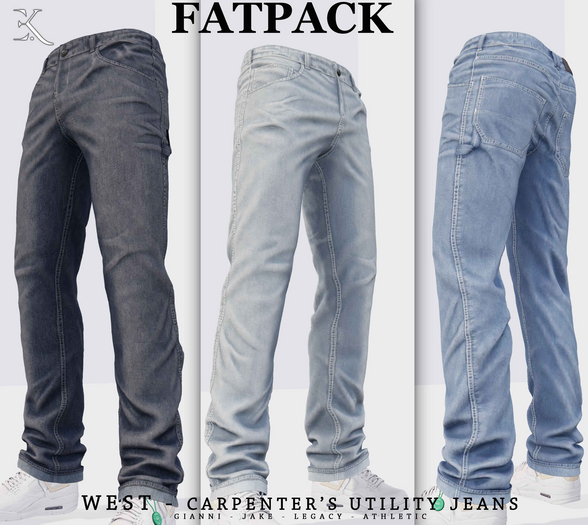 E.K - West - Carpenter's Utility Jeans - FATPACK {ADD - ME }