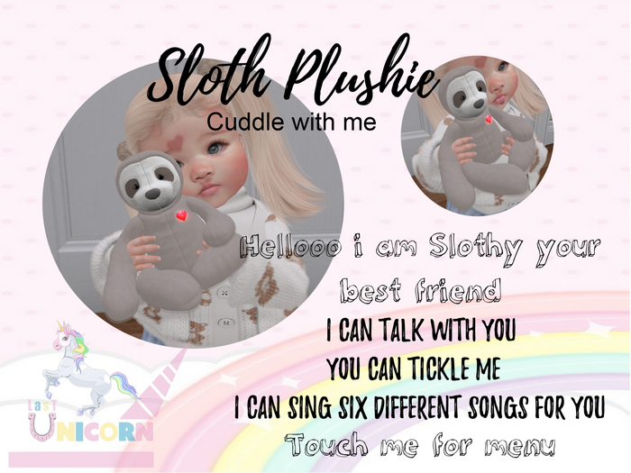 Sloth Plushie Grey // Last Unicorn