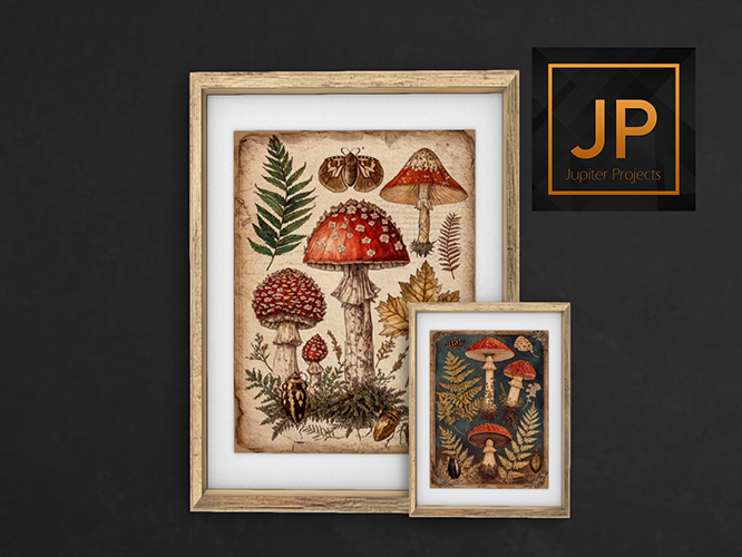 04.DD Botanical Bliss Mushroom Frames Boxed