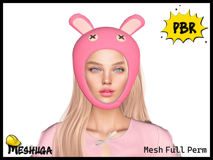 Meshuga PBR Easter Rabbit Plush Hat FULL PERM MESH