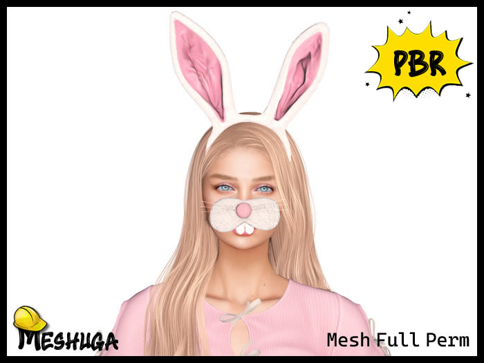 Meshuga PBR Easter Bunny Ears & Nose FULL PERM MESH 