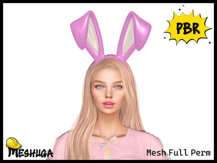 Meshuga PBR Easter Bunny Ears Headband 1 FULL PERM MESH 