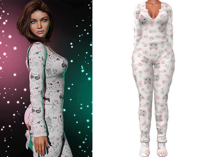 Rachael Butt Flap Onesie Pajamas 2.0 [Kitty Fish] - Maitreya Lara + LaraX • Petite + PetiteX • Legacy • Reborn