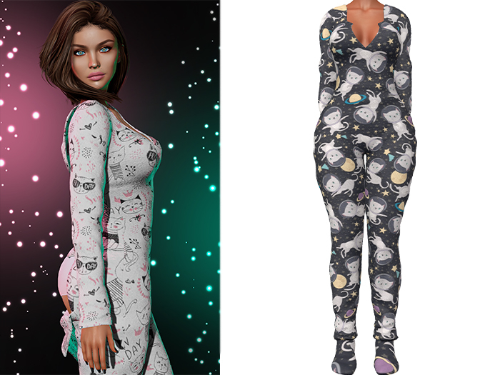 Rachael Butt Flap Onesie Pajamas 2.0 [Kitty Space] - Maitreya Lara + LaraX • Petite + PetiteX • Legacy • Reborn