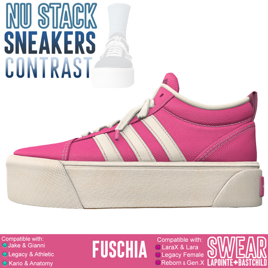 Sneakers - NU Stack  - CONTRAST FUSCHIA