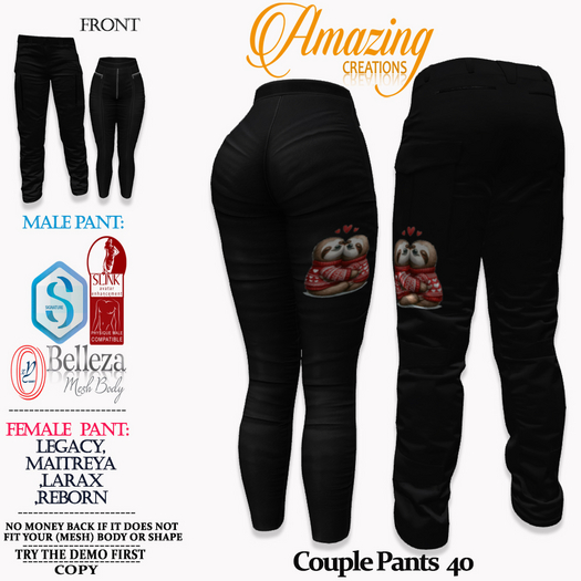 Couple Matching Pants - AmAzInG CrEaTiOnS Couple Matching Pants 40