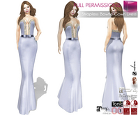 FullPerm Deep Cleavage Strapless Mermaid Skirt Dress Night Gown with Bowtie Belt Legacy Maitreya 5.3 LaraX Ebody Reborn
