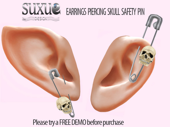 SuXue - Earring Piercing Skull Safety Pin