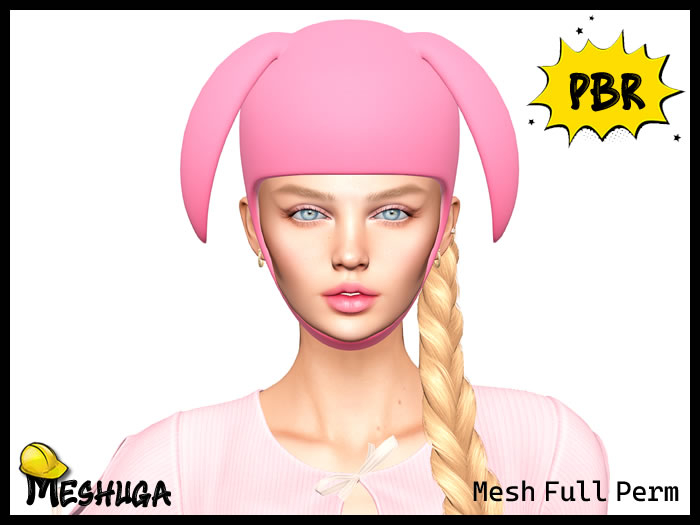Meshuga PBR Easter Droopy Bunny Hat FULL PERM MESH 