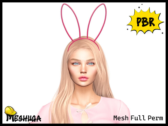 Meshuga PBR Easter Rabbit Headband FULL PERM MESH