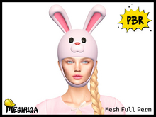 Meshuga PBR Kawaii Cute Easter Rabbit Hat FULL PERM MESH