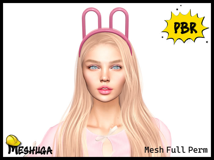 Meshuga PBR Kawaii Easter Bunny Headband FULL PERM MESH