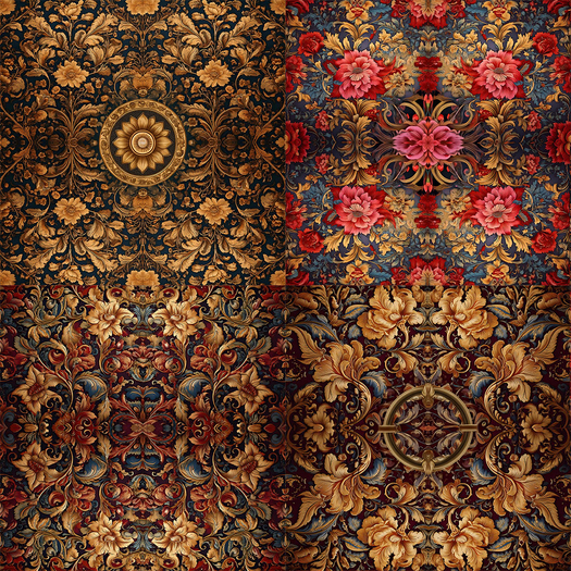 12 SEAMLESS WALLPAPER TEXTURES - SET 1 - Full Perm