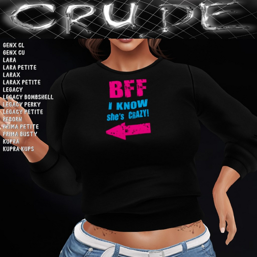 BFF (02) Know she's crazy Women's Sweater (WSL) <Wear Me>