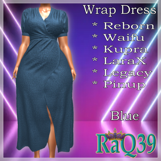 [R39] Wrap2 Dress-Blue