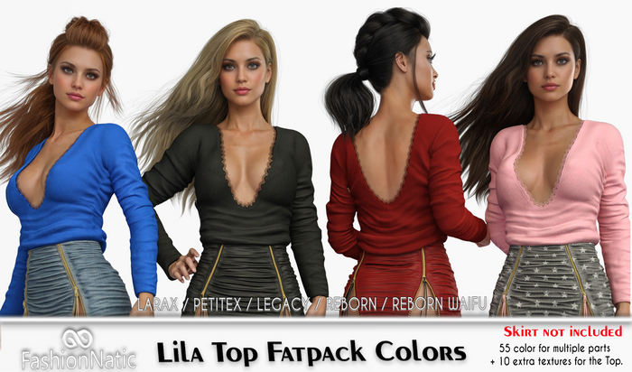 Top Lila Fatpack - LaraX, PetiteX, Legacy,  Reborn, Waifu - FashionNatic