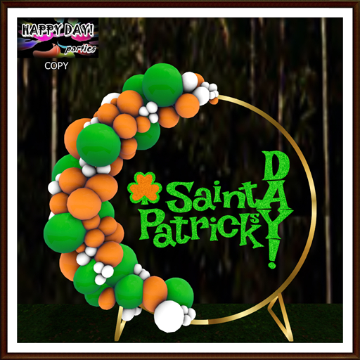 St Patrick - Sign and Balloons Backdrop