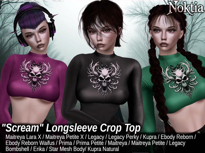 Scream - Longsleeve Crop Top