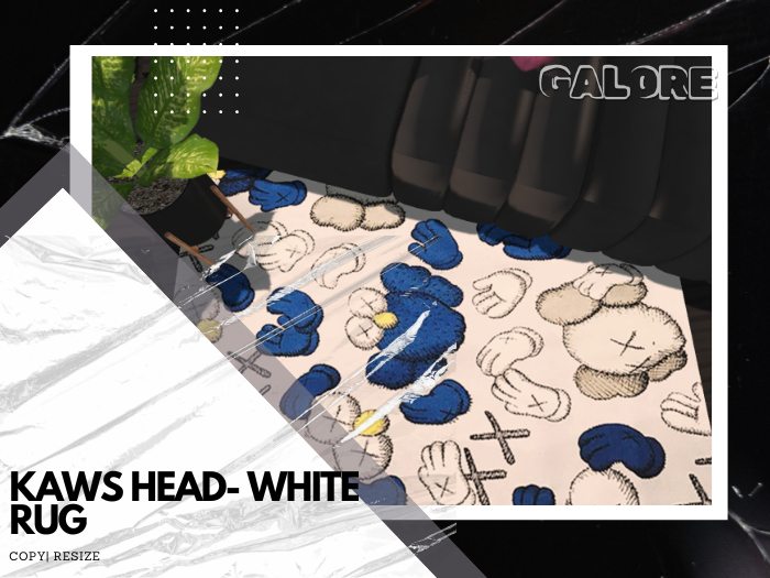 [G A L O R E] KAWS HEAD- WHITE RUG