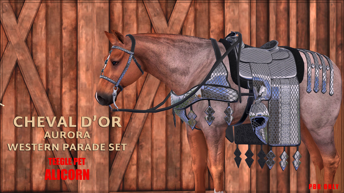 Cheval D'or / Teeglepet Alicorn / Aurora Western Parade Set.[HUD]