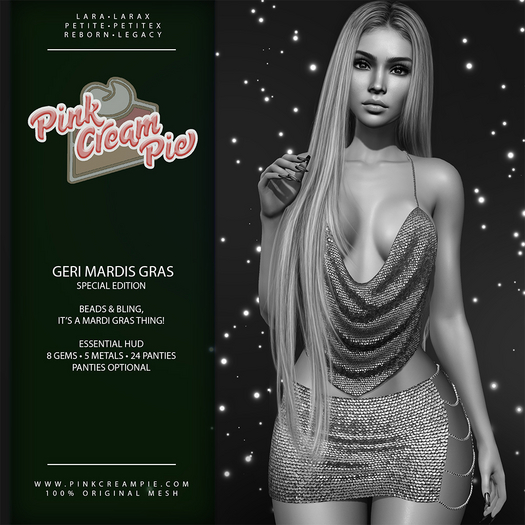 Geri Sequin Top + Skirt [Mardi Gras DEMO] - Maitreya Lara • LaraX • Petite • PetiteX • Legacy • Reborn Outfit