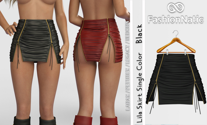Skirt Lila Black - LaraX, PetiteX, Legacy,  Reborn, - FashionNatic