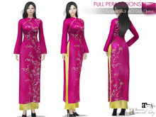 MAITREYA (5.3, LaraX) FULL PERM FITMESH Traditional Pink & Yellow Vietnamese Ao Dai Dress Outfit