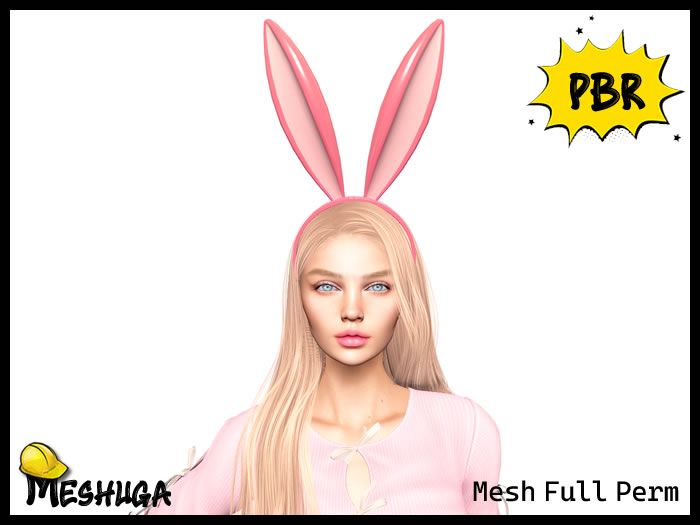 Meshuga PBR Kawaii Easter Rabbit Headband FULL PERM MESH 