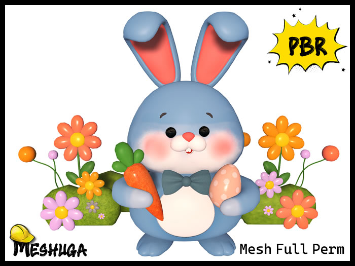 Meshuga PBR Easter Bunny Joy & Flowers FULL PERM MESH