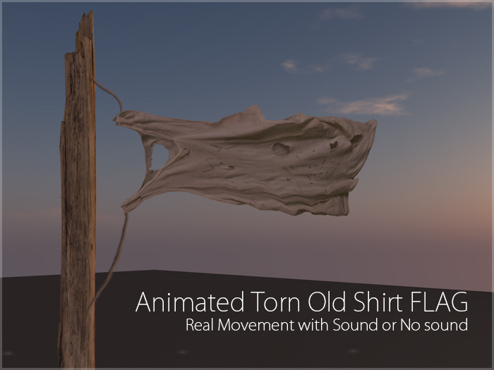 Wooden Torn old shirt Flag+sound