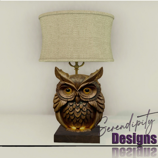 Serendipity Designs - Yellowstone LR Owl Lamp