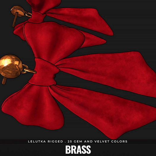 [BL] Ivy bow earrings . brass