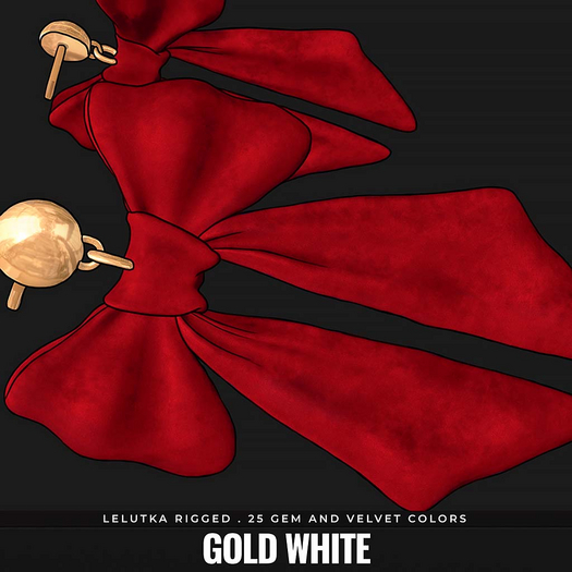 [BL] Ivy bow earrings . white gold