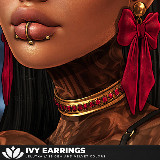 [BL] Ivy bow earrings . FATPACK